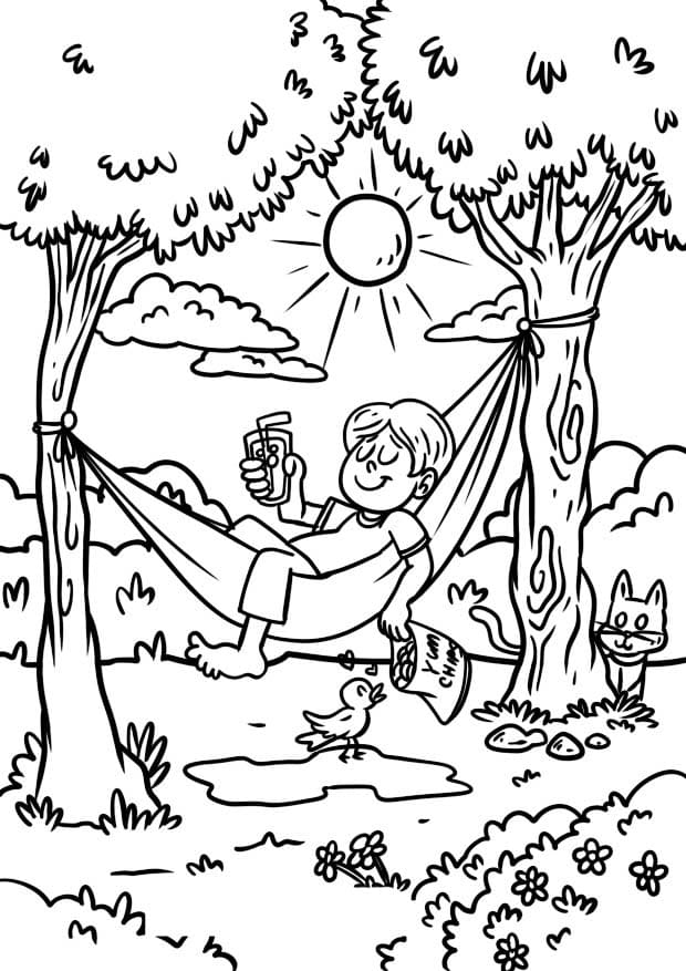 Zeichnen Urlaub und Reisen zum Ausdrucken für Kinder