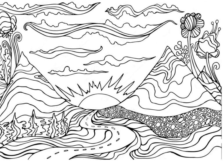 Zeichnen Wald kostenlos druckbar