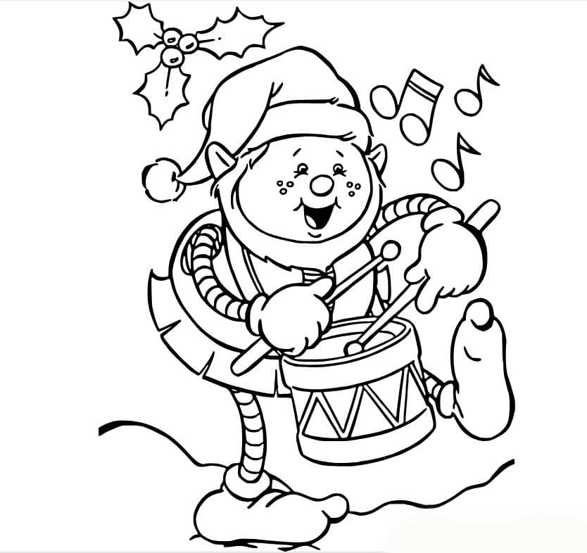 Zeichnen Weihnachtswichtel kostenlos zum Ausdrucken