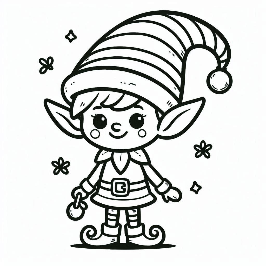 Zeichnen Weihnachtswichtel zum Ausdrucken