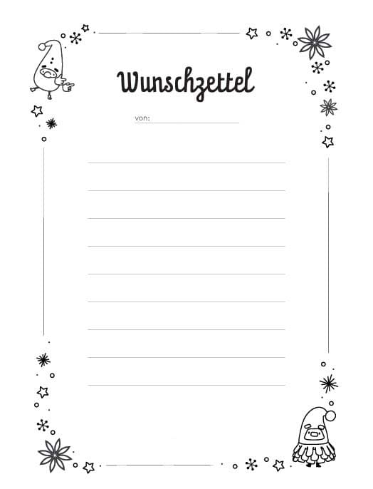 Zeichnen Wunschzettel basisch