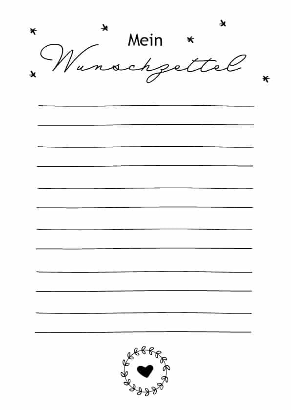 Zeichnen Wunschzettel kostenlos für Kinder
