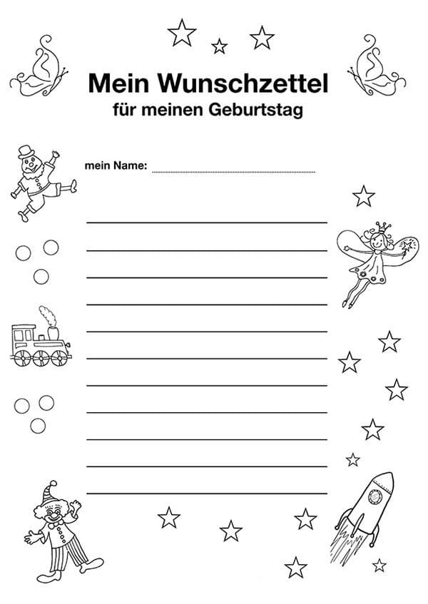 Zeichnen Wunschzettel schlicht