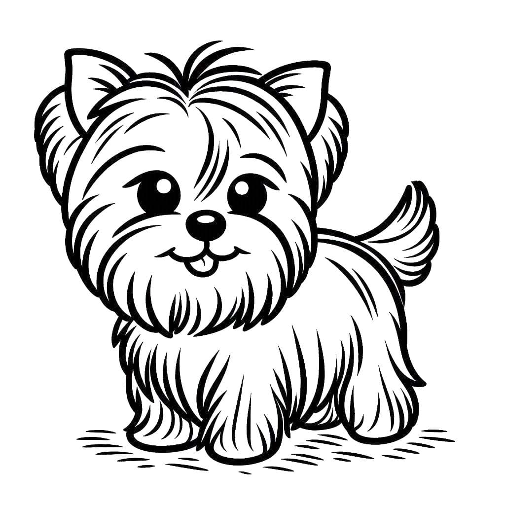 Zeichnen Yorkshire Terrier kostenlos