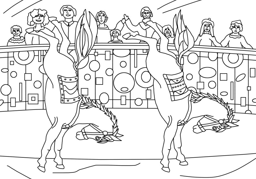 Zeichnen Zirkuspferde für Kinder