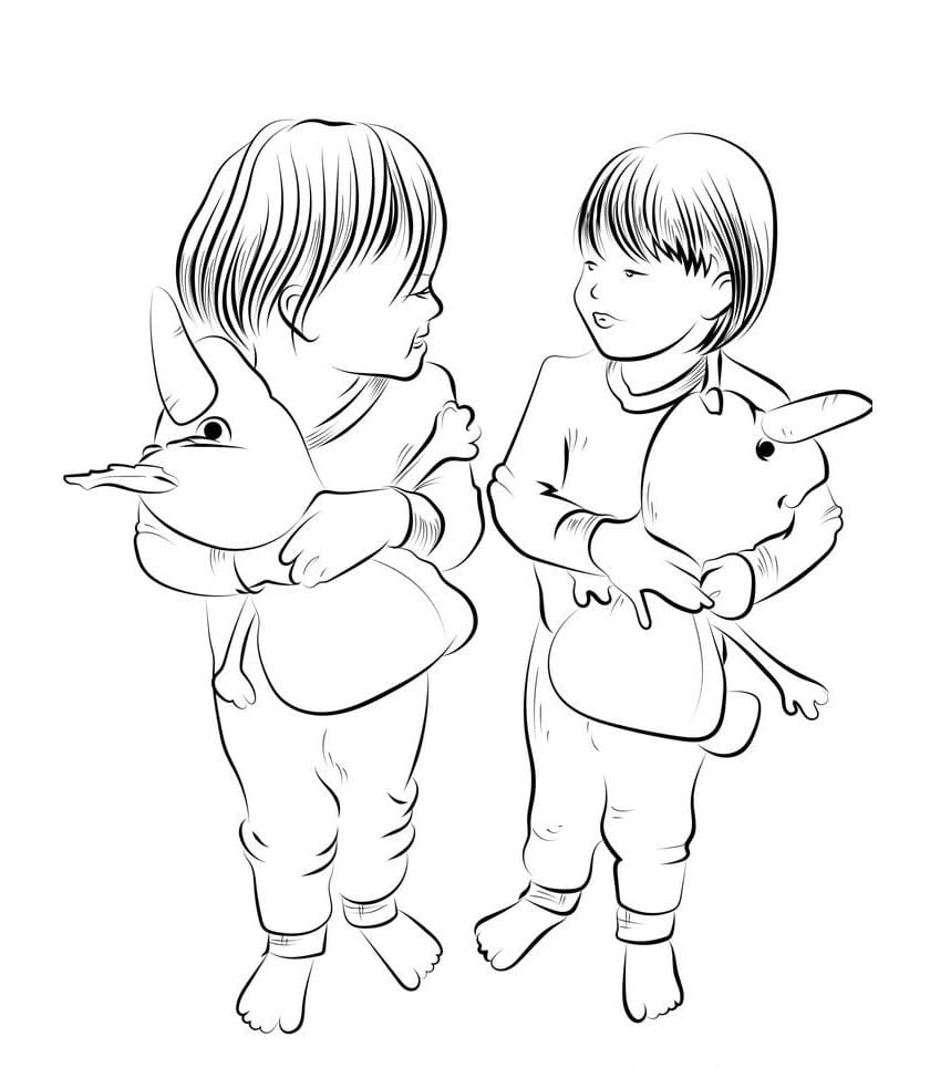 Zeichnen Zwillinge druckbar