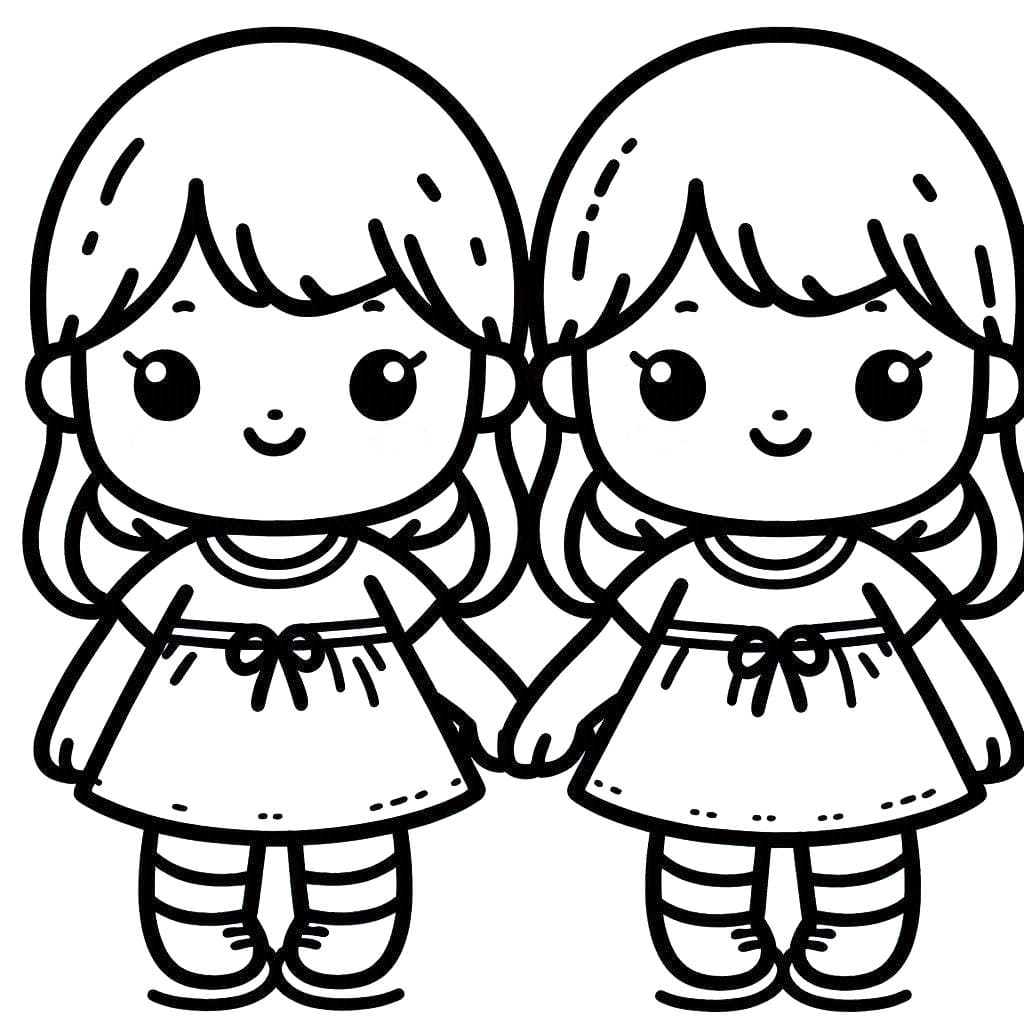 Zeichnen Zwillinge für Kinder