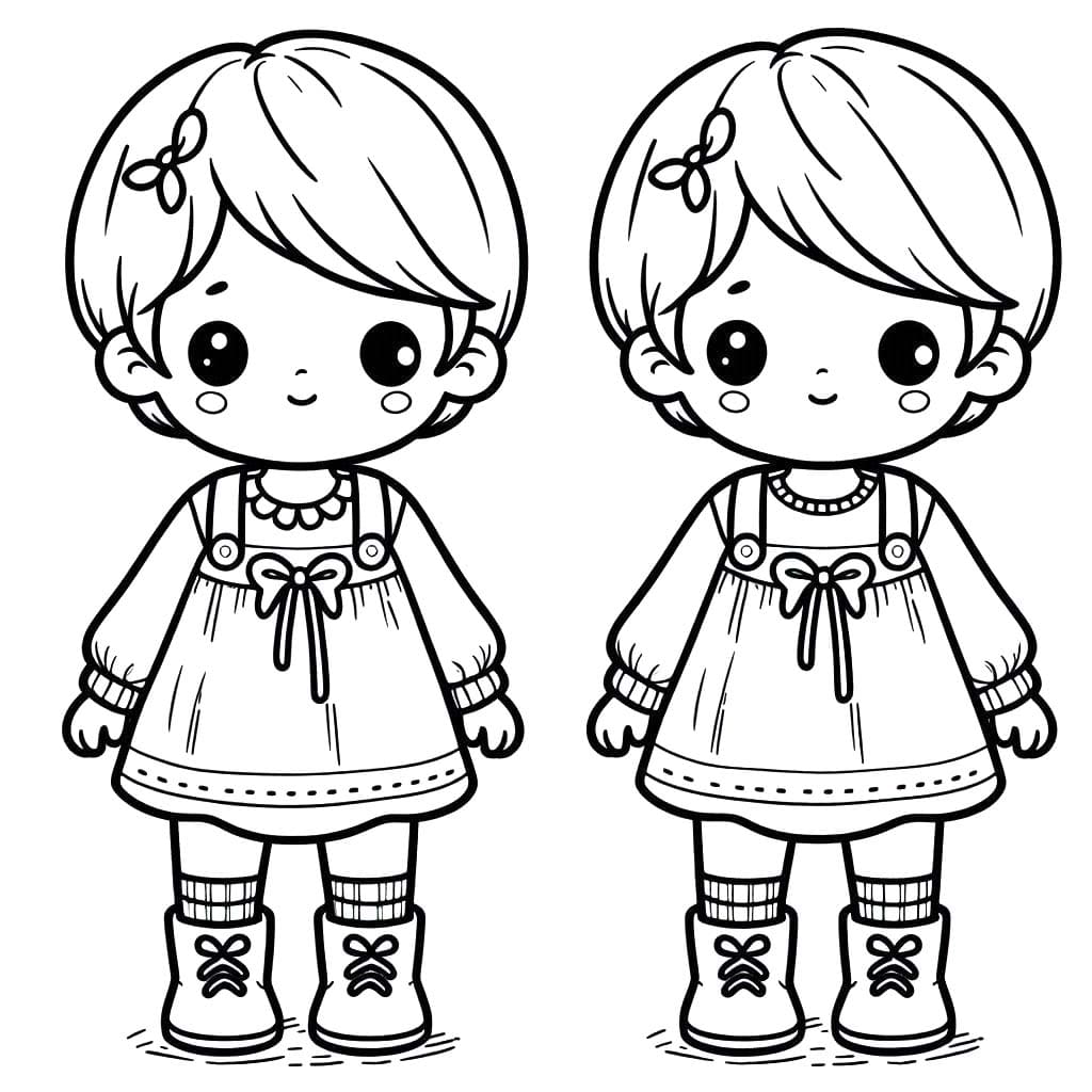 Zeichnen Zwillinge schlicht