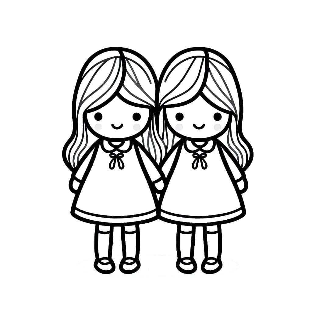Zeichnen Zwillinge zum Ausdrucken
