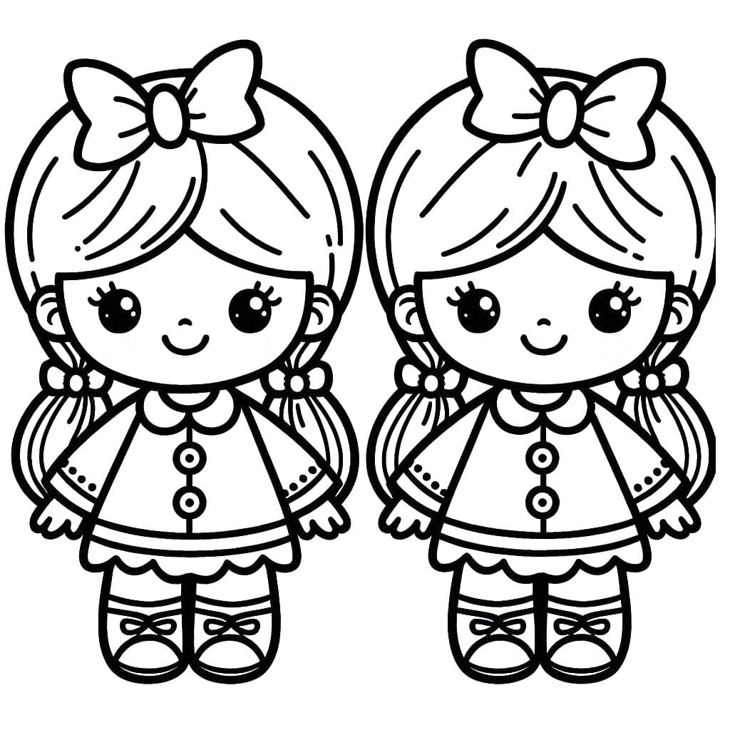 Zeichnen Zwillinge zum Ausdrucken für Kinder