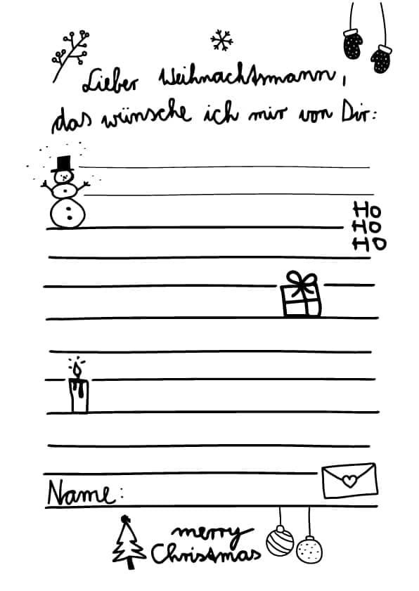 Zum Ausdrucken Wunschzettel