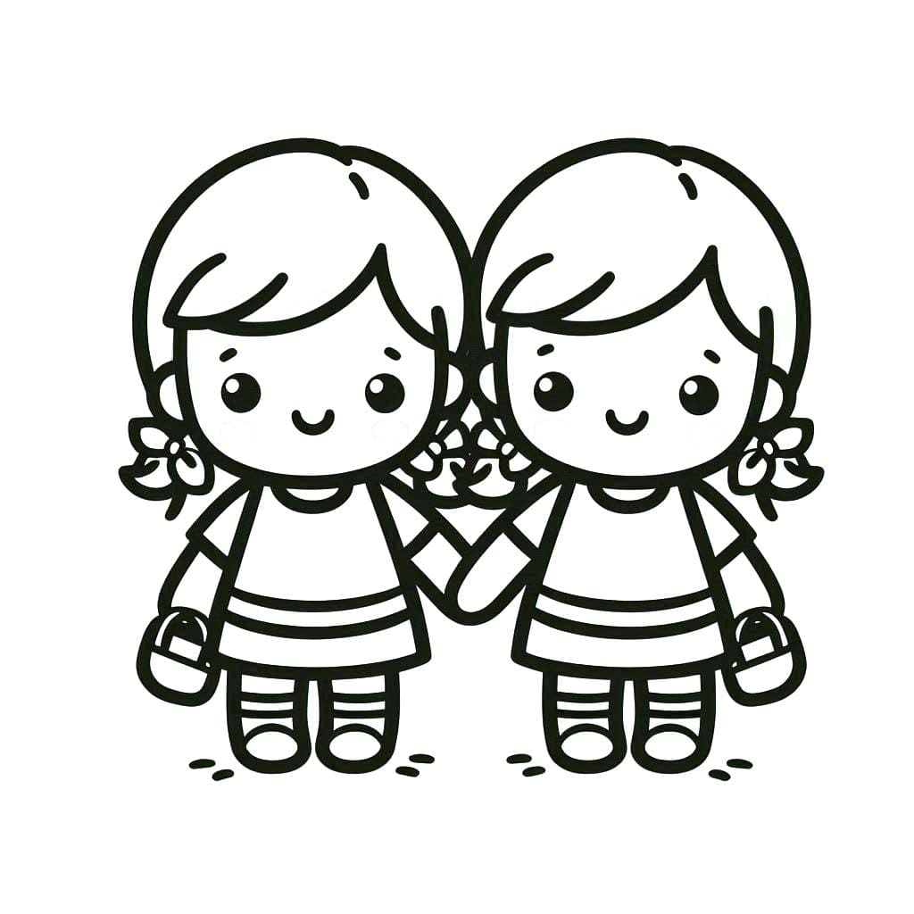 Zwillinge zum Ausdrucken für Kinder