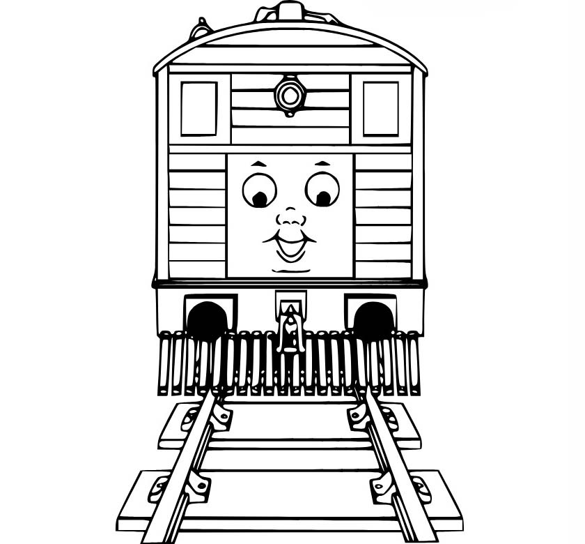 Karikatur Thomas die kleine Lokomotive