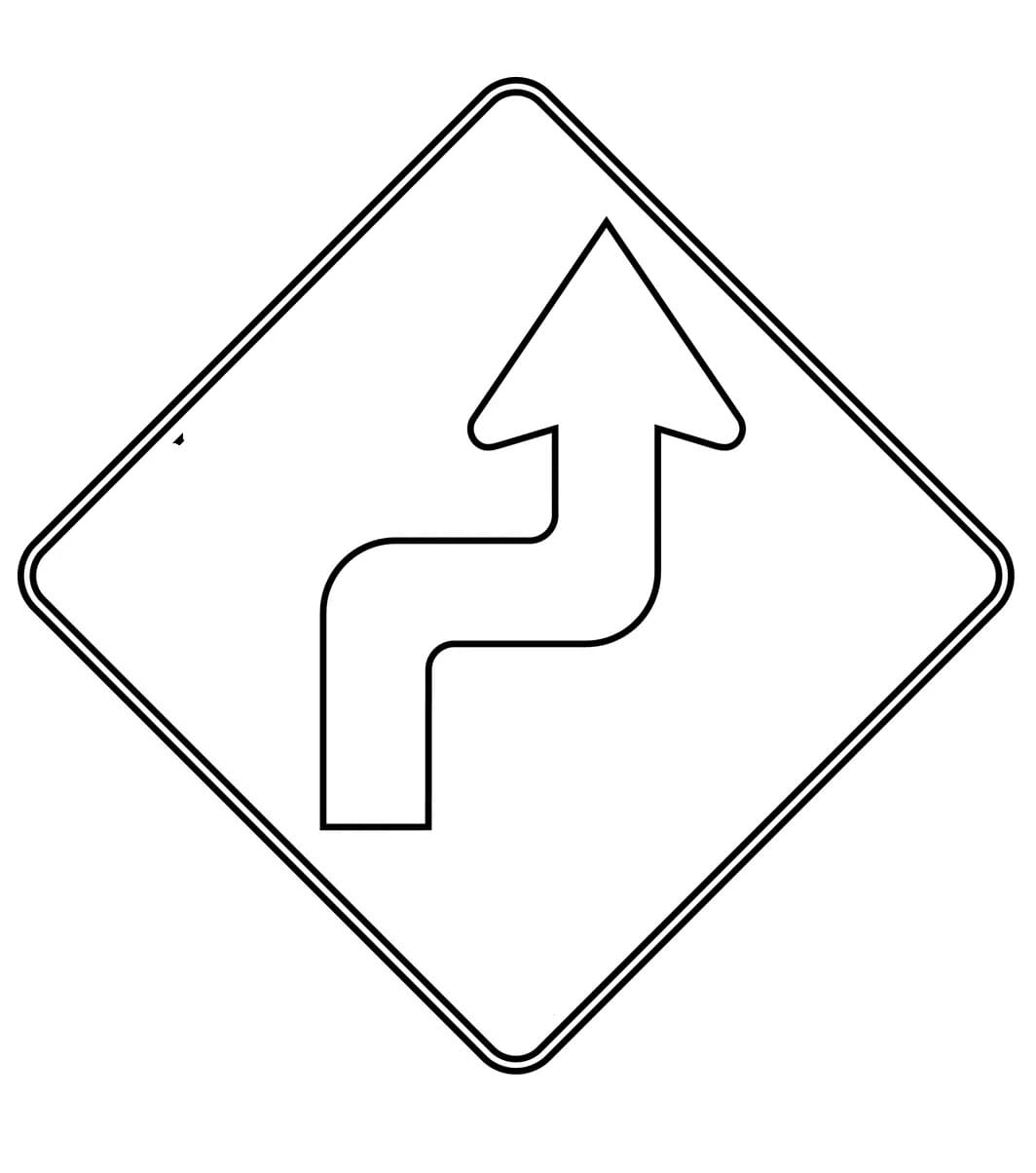 Verkehrsschilder Kurvenreiche Straße