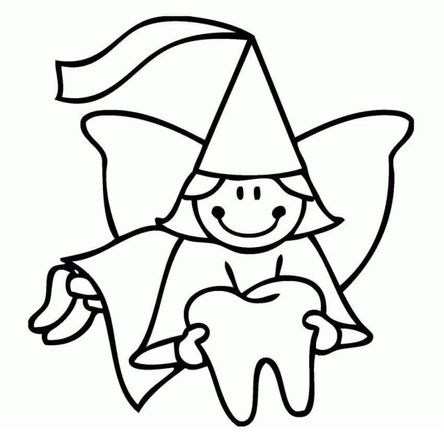 Zähne, Zahnpflege und Zahnfee schlicht