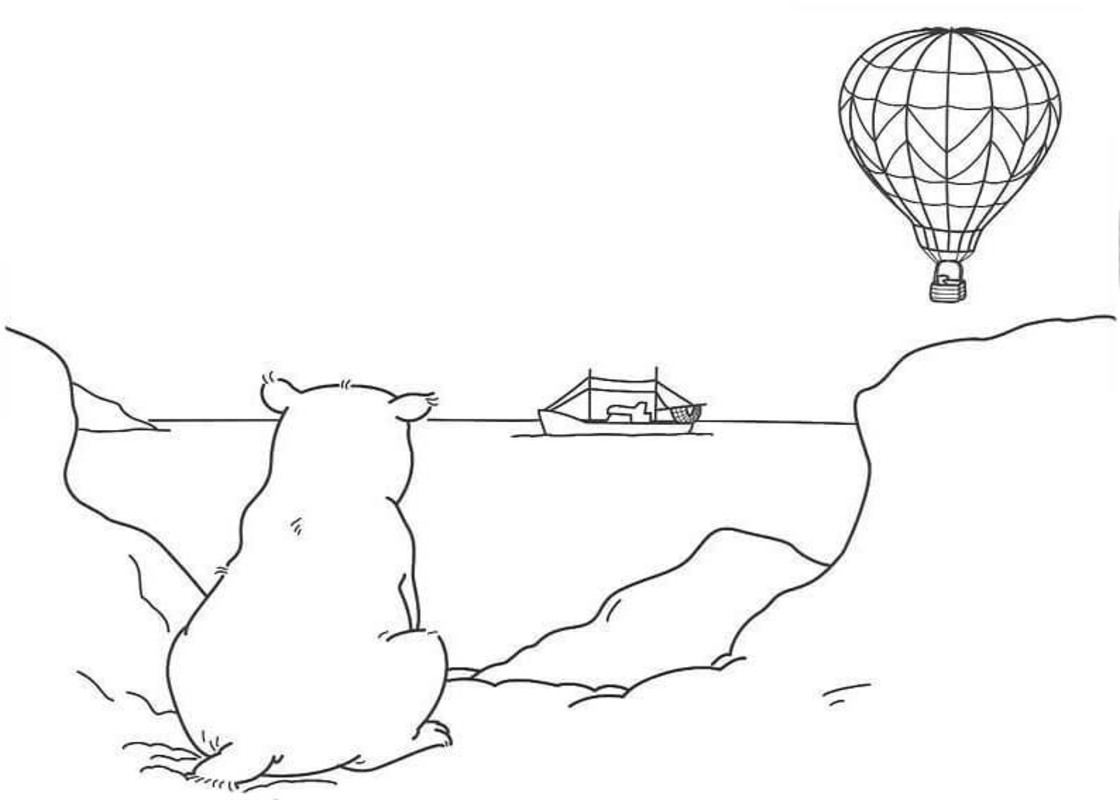 Zeichnen Der kleine Eisbär zum Ausdrucken