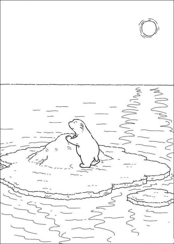 Zeichnen Der kleine Eisbär zum Ausdrucken für Kinder