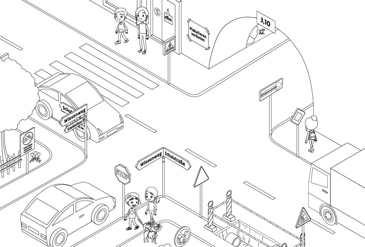 Zeichnen Verkehrserziehung