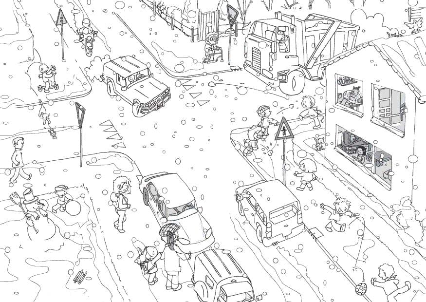 Zeichnen Verkehrserziehung sehr basisch