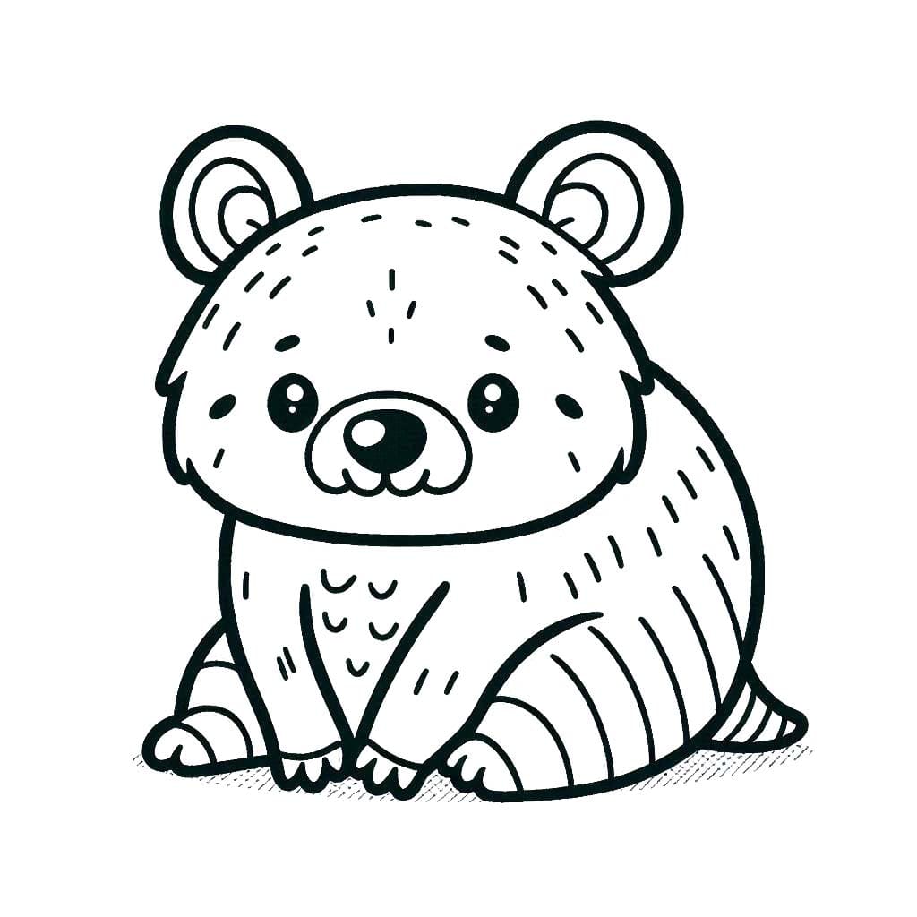 Zeichnen Wombat kostenlos druckbar