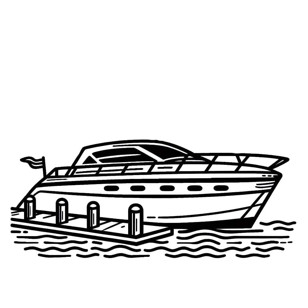 Zeichnen Yacht druckbare schlicht