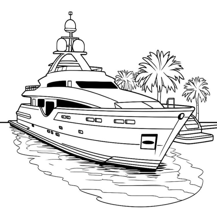 Zeichnen Yacht schlicht