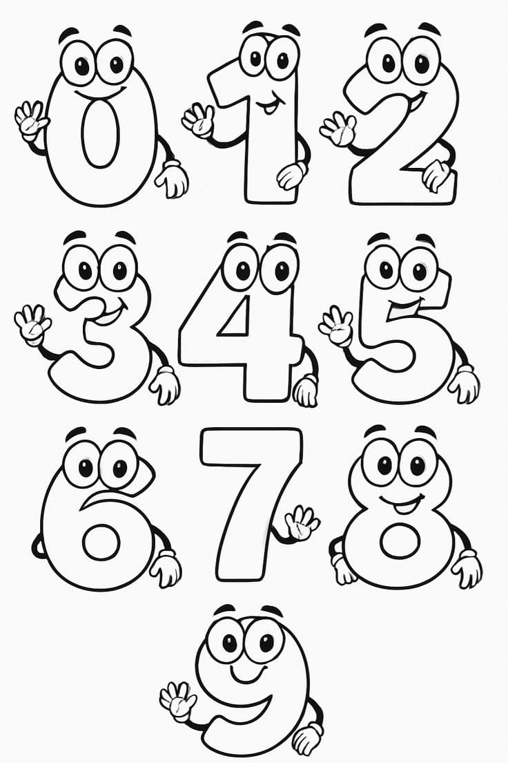 Zeichnen Zahlen kostenlos druckbar