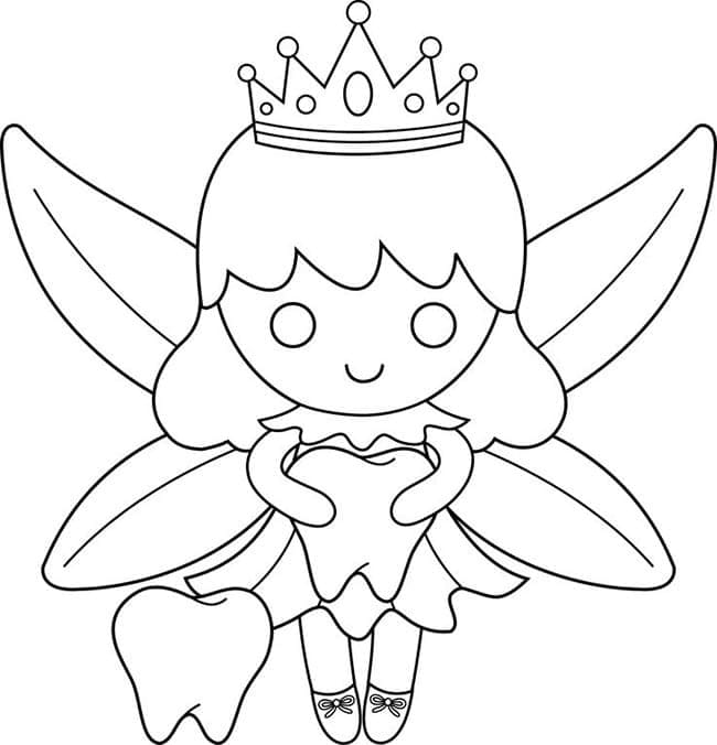 Zeichnen Zähne, Zahnpflege und Zahnfee einfach