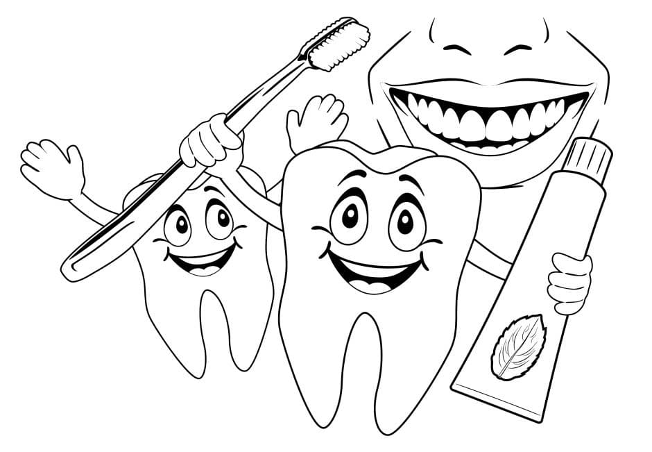 Zeichnen Zähne, Zahnpflege und Zahnfee Niedlich