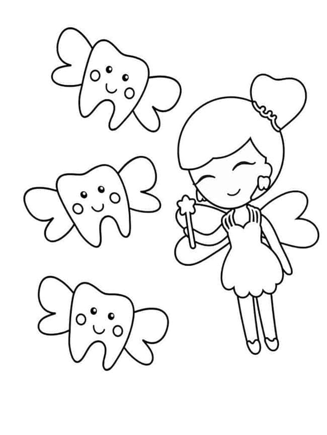 Zähne, Zahnpflege und Zahnfee ausmalbilder