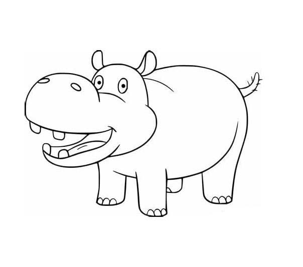 Nilpferd druckbare einfach