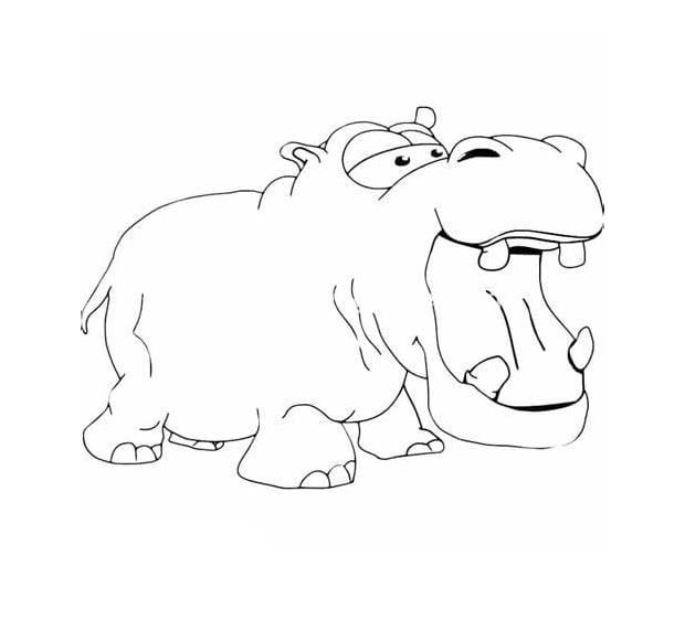 Nilpferd zum Ausdrucken für Kinder