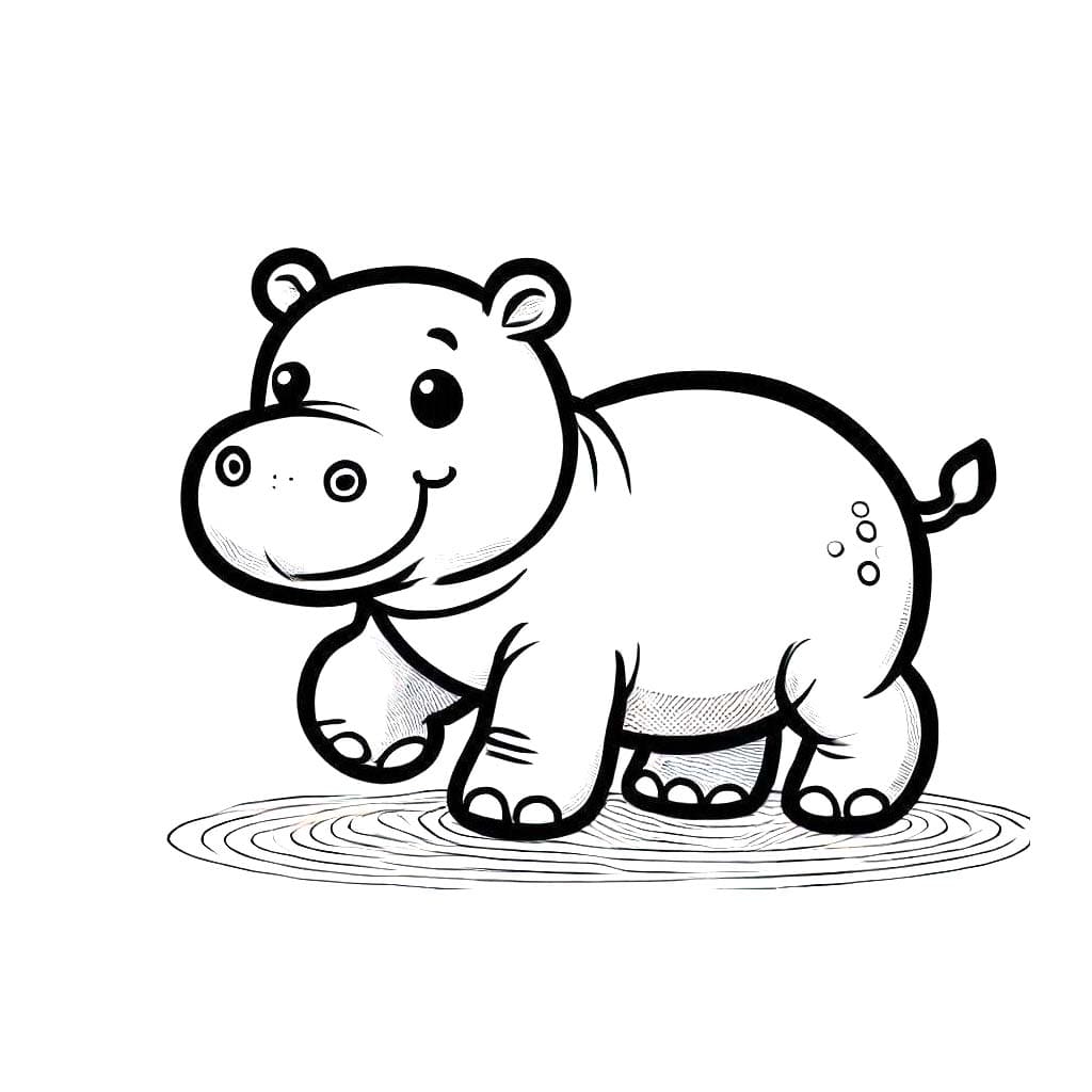 Kostenlos druckbar Nilpferd