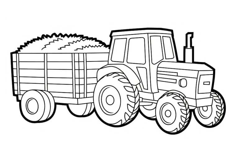 Traktor mit Anhänger druckbare basisch