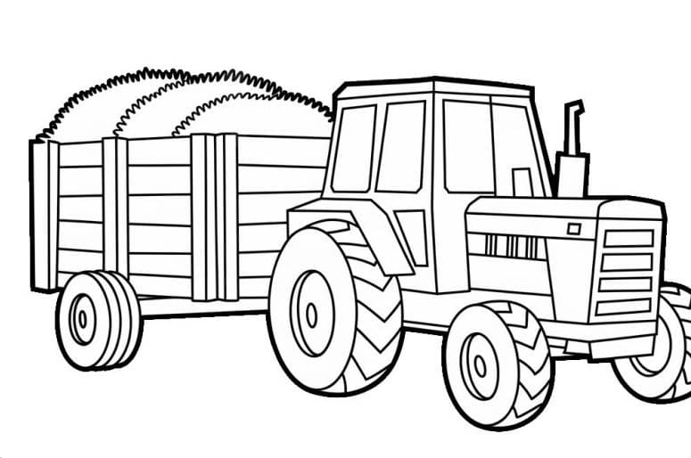 Traktor mit Anhänger druckbare einfach