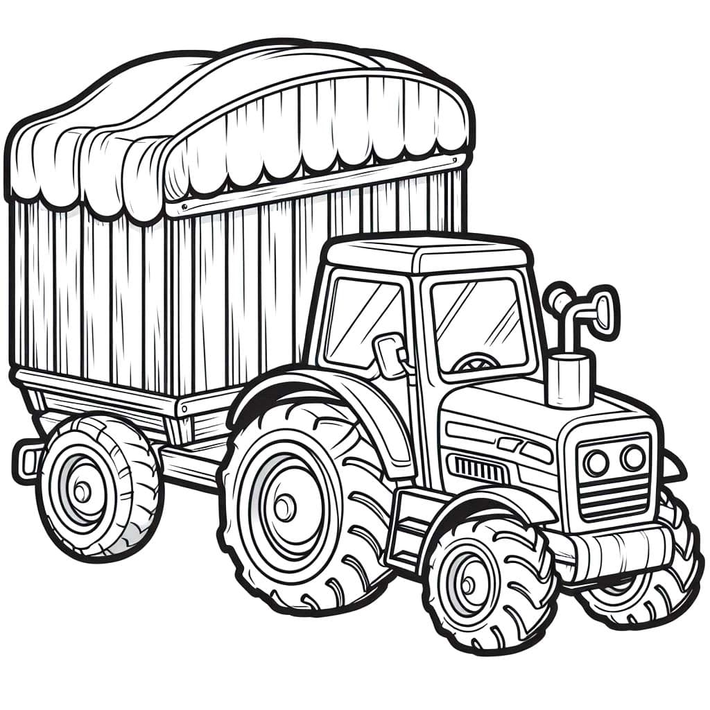 Traktor mit Anhänger kostenlos für Kinder