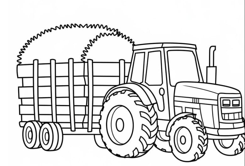 Traktor mit Anhänger kostenlos schlicht