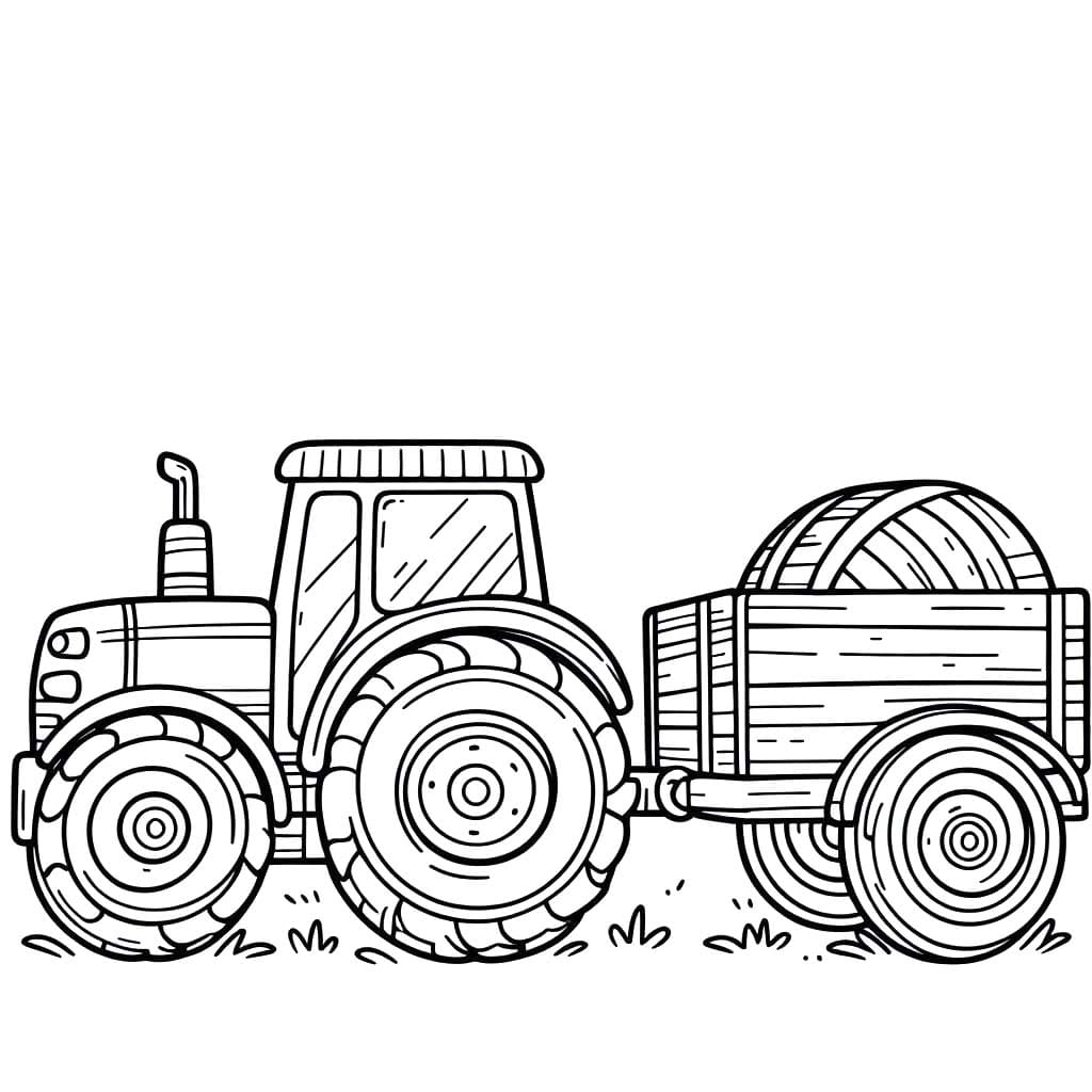 Traktor mit Anhänger schlicht