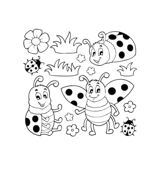 Zeichnen Marienkäfer kostenlos einfach