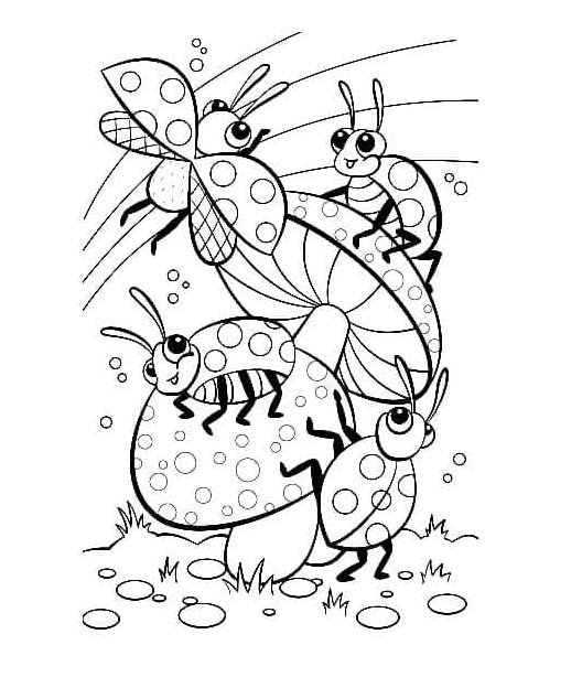 Zeichnen Marienkäfer kostenlos schlicht