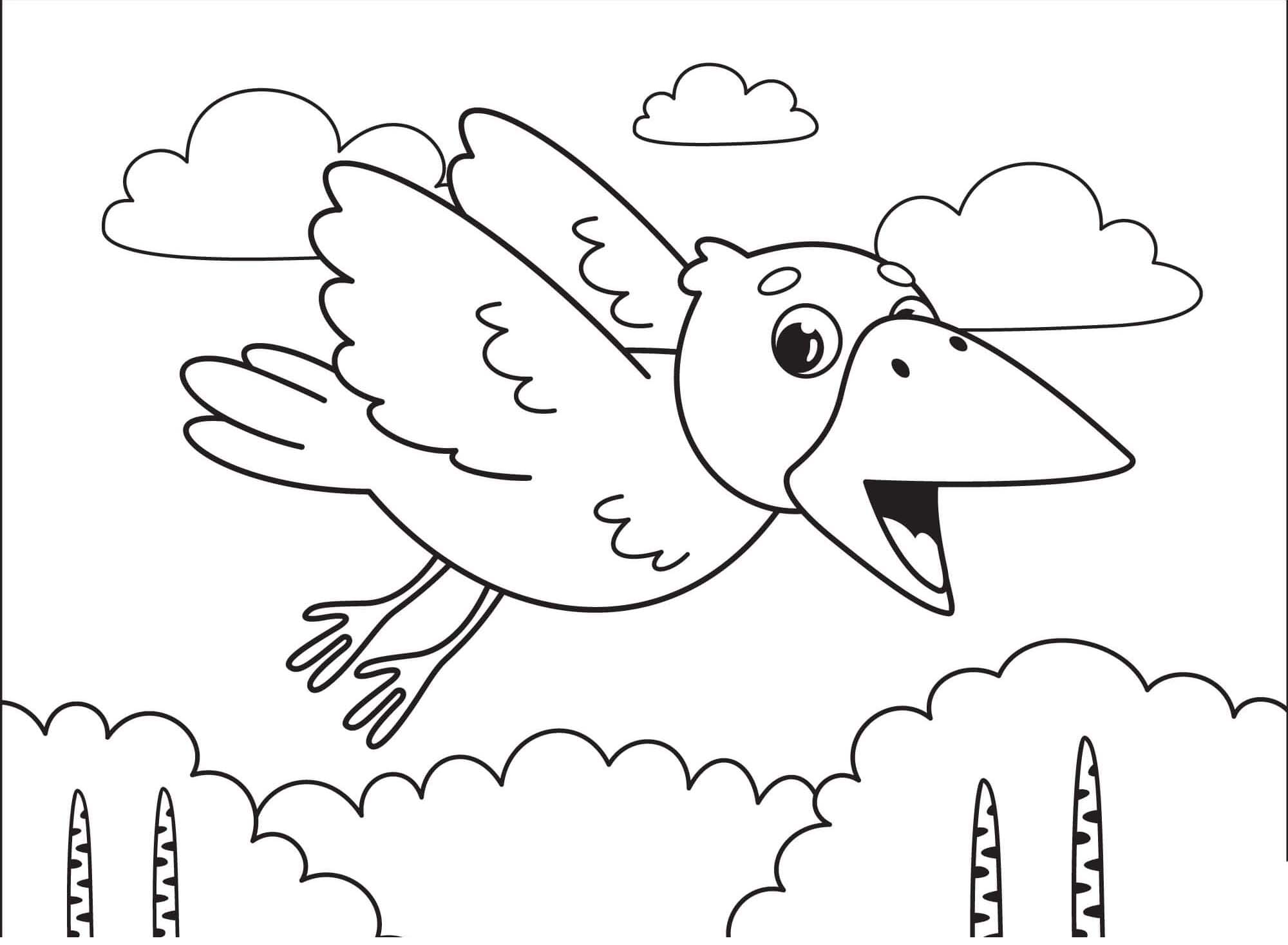 Zeichnen Rabe druckbare schlicht