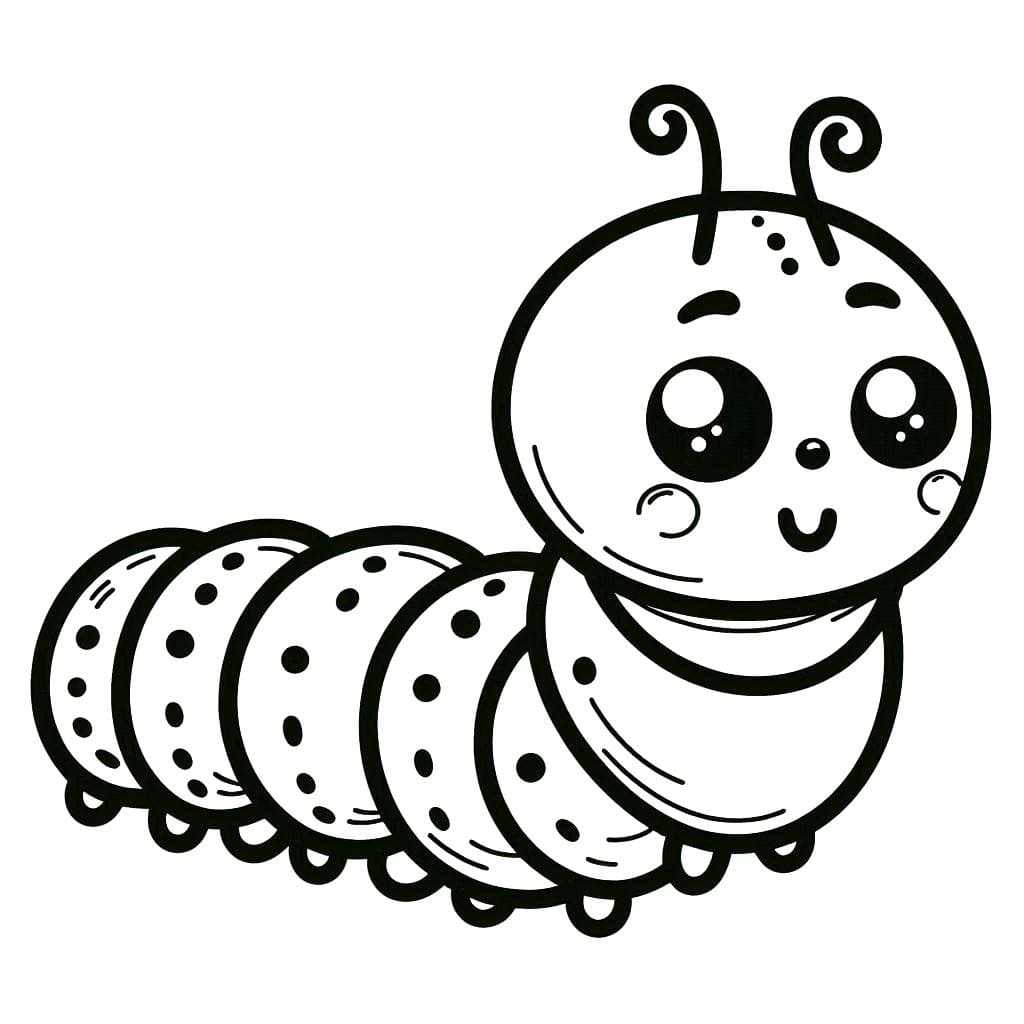 Zeichnen Raupe druckbare schlicht