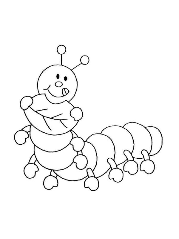 Zeichnen Raupe kostenlos für Kinder