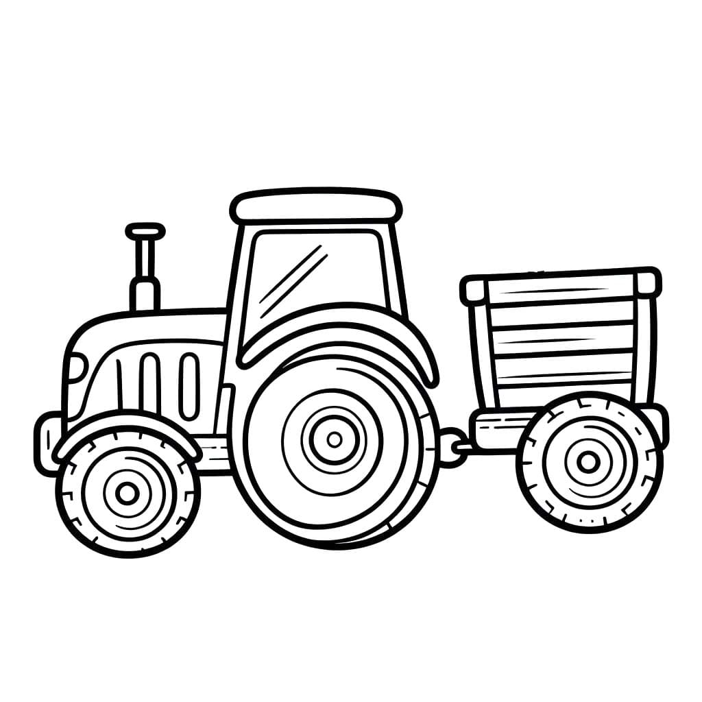 Zeichnen Traktor mit Anhänger einfach