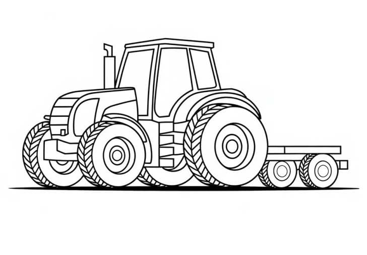 Zeichnen Traktor mit Anhänger kostenlos einfach