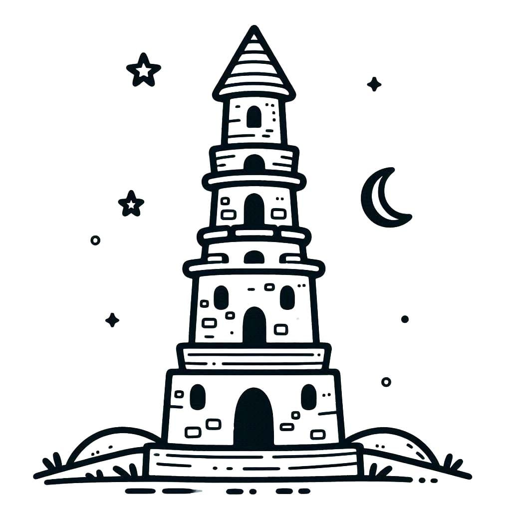 Zeichnen Turm druckbare einfach