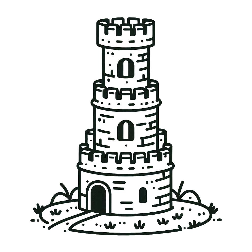 Zeichnen Turm kostenlos schlicht