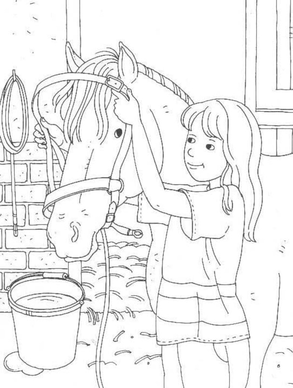 Zeichnung Reiterhof druckbar