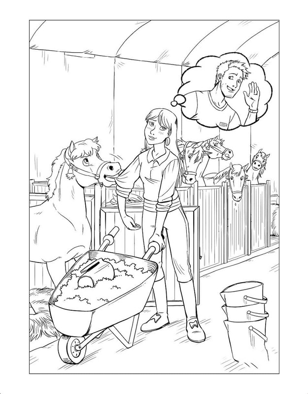 Zeichnung Reiterhof für Kinder