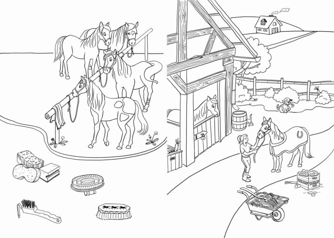 Zeichnung Reiterhof kostenlos
